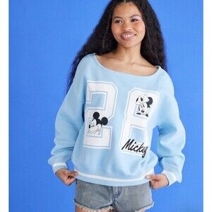 Mickey & Friends Aero Mickey Mouse 28 Off-The-Shoulder Fleece Top Size XS NWT’s